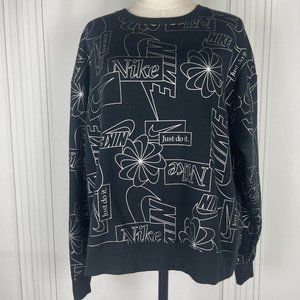 Nike Black Graphic Logo Crewneck Sweatshirt - Women's